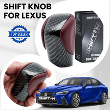 Rioja Red Rose Leather Carbon Fiber Gear Shift Knob For Lexus Is 350 250 500 Rx