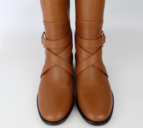 New Salvatore Ferragamo Leather Riding Boots, Tan, US 6.5, MSRP $1490 - Picture 17 of 24
