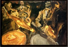 Andrew Turner Painting Illustration Musicians 1985 Postcard Advertisement C156