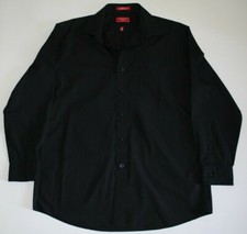Chaps Men's Size 16.5 32/33 Black SLIM FIT Shirt Wrinkle Free Long Sleeve