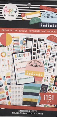 Ich und meine großen Ideen Der glückliche Planer hell Retro Budget Stickerbogen Buch