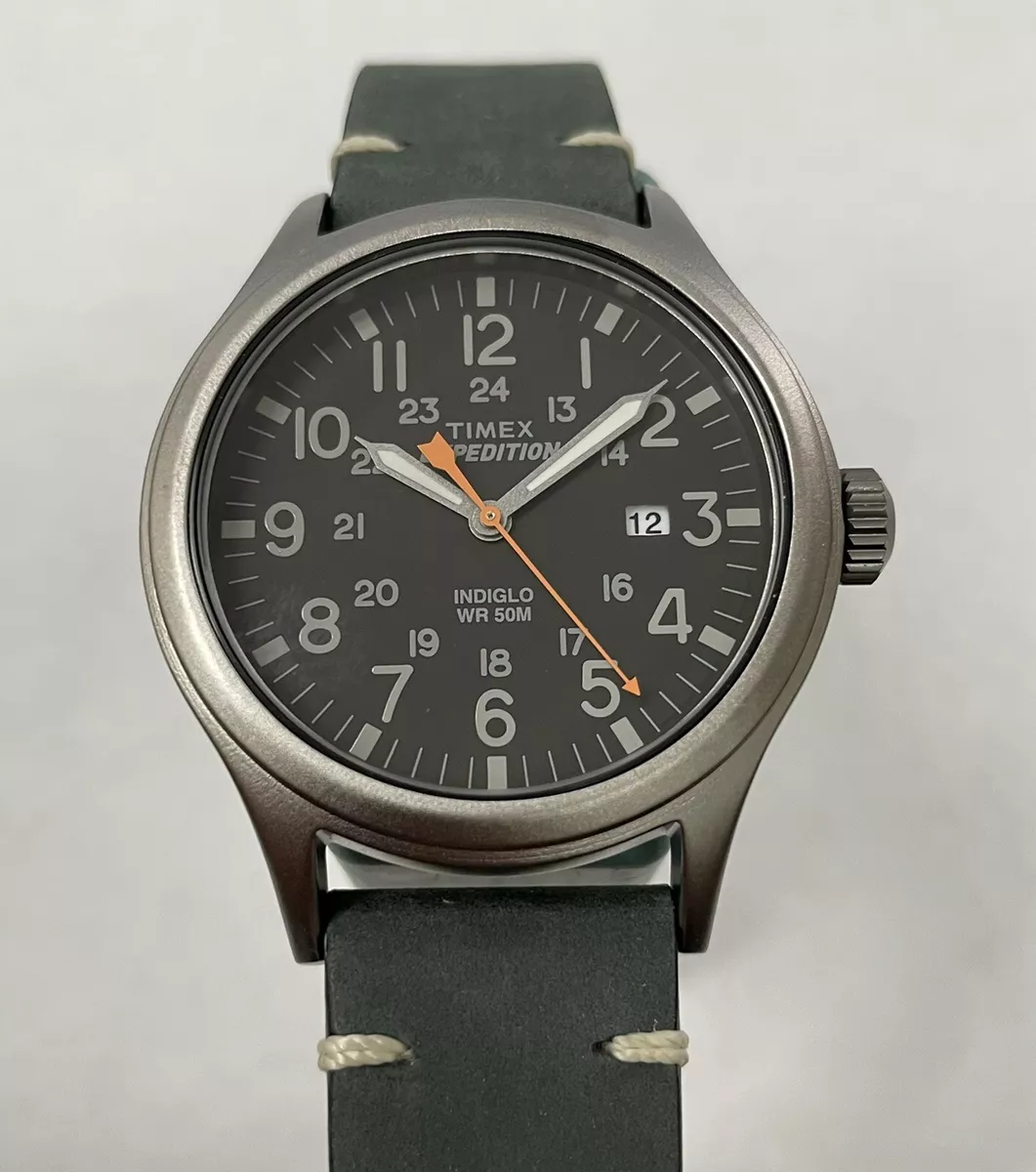 Timex Expedition Dark Gray Strap Scout Black 40mm Indiglo Men's Watch TW4B01900