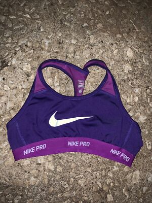 nike pro sports bra purple