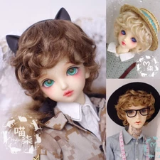 BJD Doll Wig 8-9" Toys SD MSD MDD 1/4 7-8" YOSD BB 1/6 6-7" Curly Short Hair