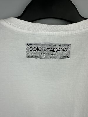 DOLCE & GABBANA Cotton T-Shirt Top DG Fashion Logo Silver