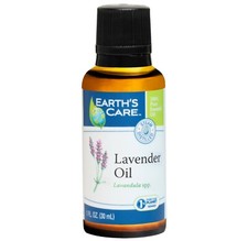 Earth's Care Pure Lavender Essential Oil, Steam-Distilled, Bottled in USA 1 OZ