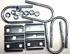Axle u-bolts plates 2 3/8" kit with nuts for trailer spring replacement Zinc