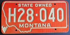 MONTANA STATE OWNED license plate  1973   RANDOM NUMBER  single plate offered
