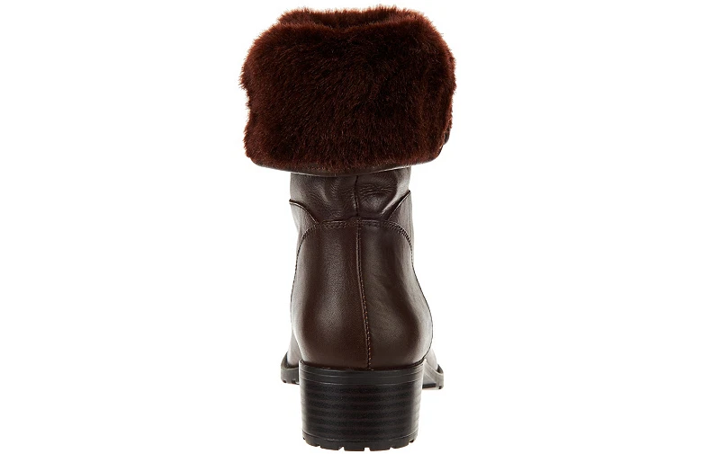 Botas de tornozelo de couro H by Halston com pele sintética - Caroline tamanho 8 - Imagem 4 de 4