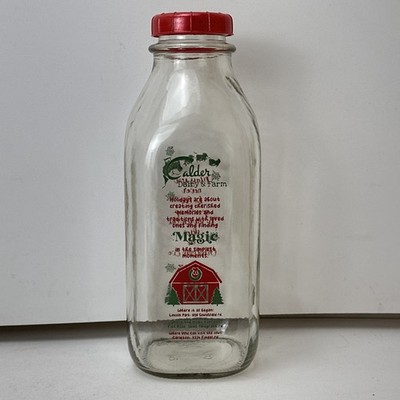 Quart Pyro Milk Bottle Calder Dairy & Farm CARLETON MICHIGAN MICH MI