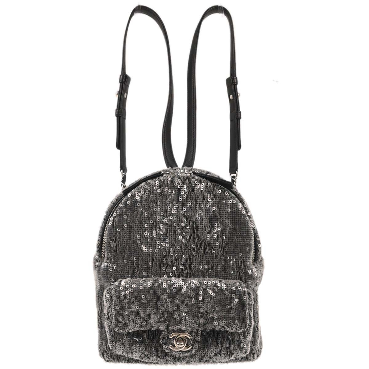 Chanel Gray Sequins Waterfall Backpack NQ02783 | eBay display picture 3