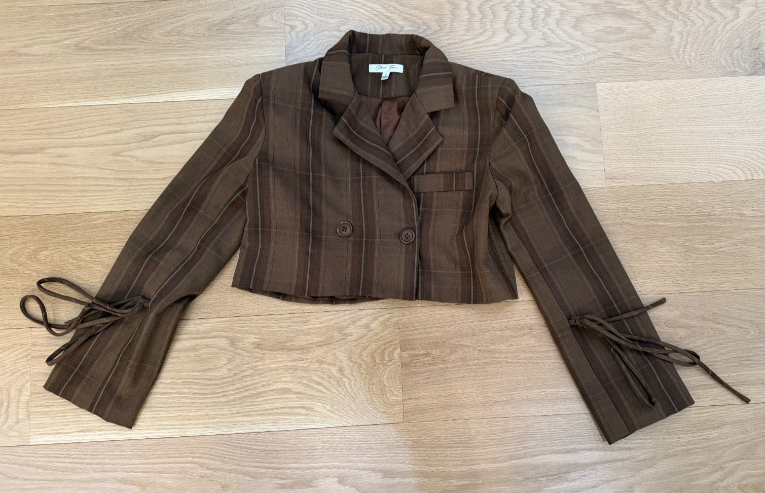 Cloud Ten Cropped Brown Jacket - Double Breasted … - image 1