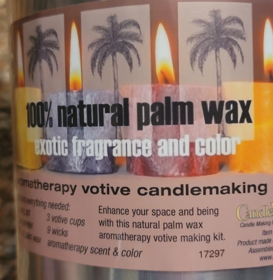 Aromatherapy Votive CANDLE MAKING KIT 100% Natural Palm Wax Exotic Color & Scent - Image 2 of 4