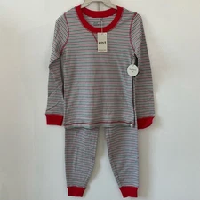 Pact Candy Cane Stripe Pajama Set Size Medium