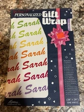 Gift Wrap Personalized “You Name It” SARAH - 1 Sheet Wrapping Paper 20” x 28”