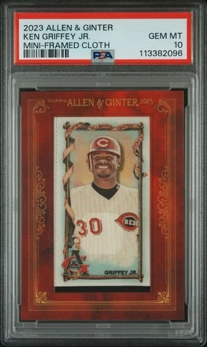 2023 Topps Allen & Ginter Ken Griffey Jr. Cloth Mini 1/10 SSP PSA 10