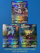Carte personalizzate fan art Sylveon Vmax 212/203 Leafeon Glaceon Alt Art Evolving Skies