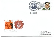 1983 International Thematic Display cover TEMBAL #83 Postal Museum special pmk