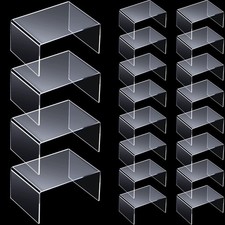 24 Pcs Clear Acrylic Display Risers Stand Shelf 4x3x2 for Collectibles FROM USA