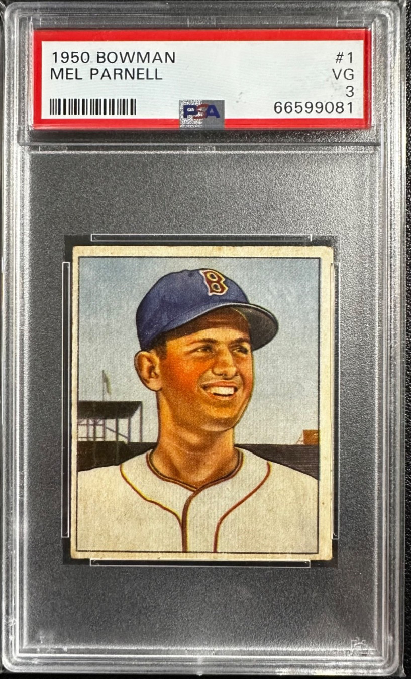 MEL PARNELL 1950 Bowman Baseball Vintage #1 (New Label) PSA 3