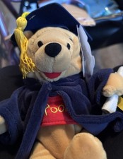 Disney Grad Nite Graduation Winnie Pooh Beanbag Plush Bear Mouseketoys 7 NWT