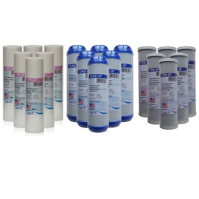 18 Pack 10x2.5 Whole House Water Filter Cartridge Replacement Set Sediment GAC C