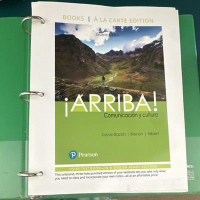 Pearson ¡Arriba! Seventh Edition Binder-Ready Spanish Communication Textbook
