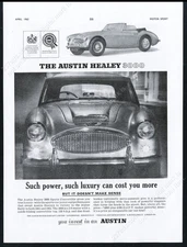 1963 Austin Healey 3000 car photos UK vintage print ad
