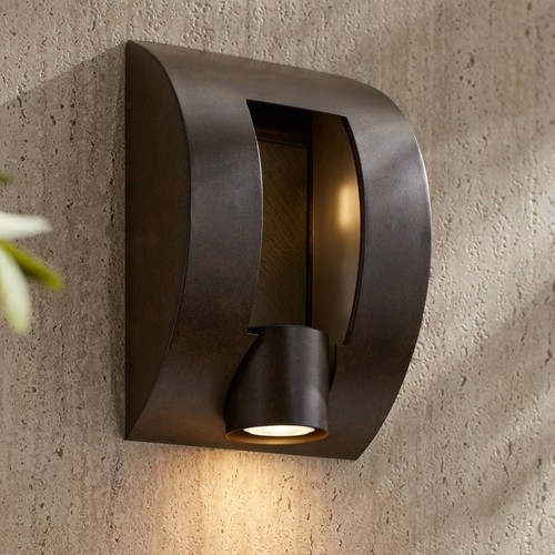 Modern Outdoor Wall Light 12 inch Exterior Bronze Fixture Downlight for House