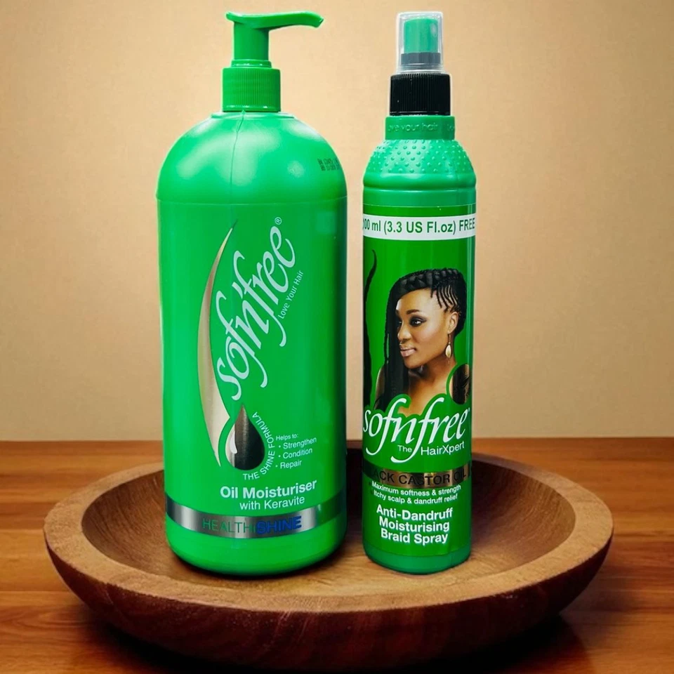 SOFN'FREE Sofn’Free Hair Oil 1000ml & Anti-Dandruff Braid Spray 250ml | Moisturize & Prote