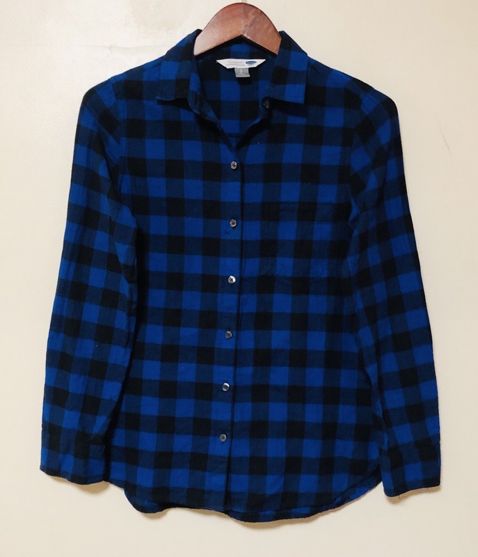 Women’s Old Navy Classic Shirt Button Up Chest Pocket Plaid Soft Flannel Size S