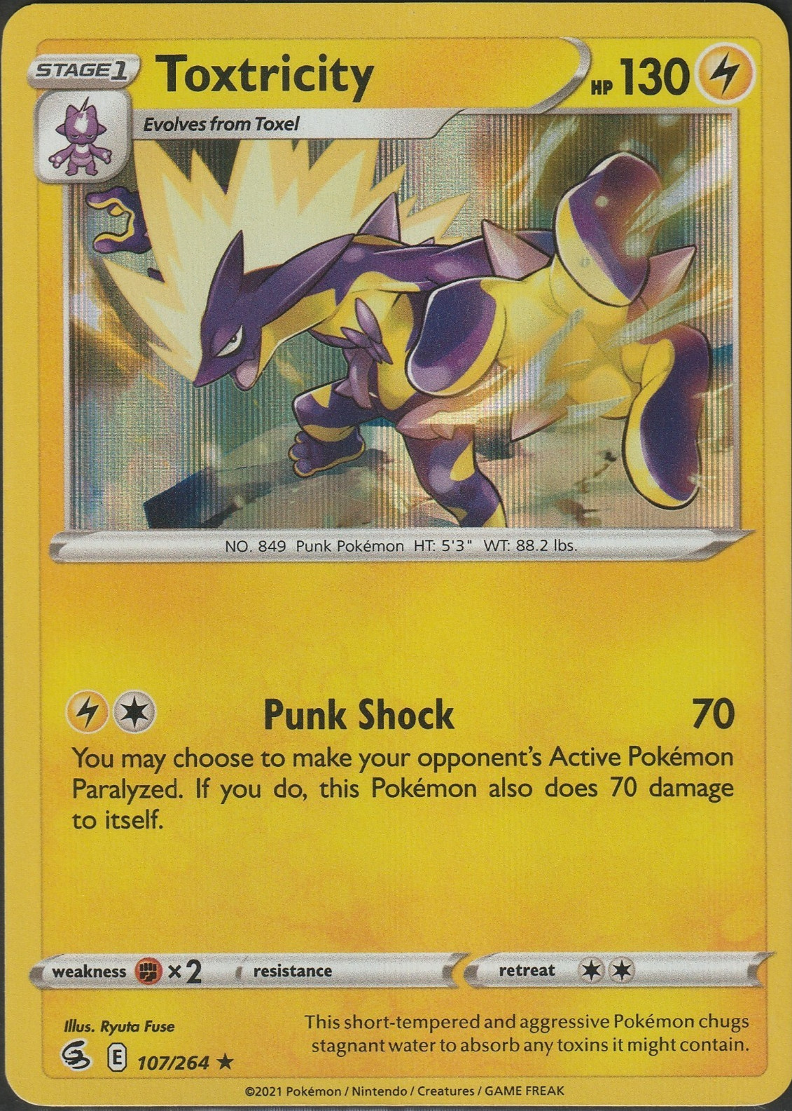 Toxtricity 107/264 | Holo Rare | Fusion Strike | Pokemon Holo | Near Mint