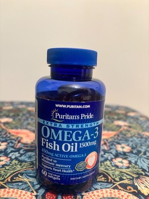 Extra Strength Omega-3 Fish Oil 1500 mg -60 Softgels Exp. 10/28 
