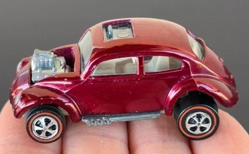 Vintage Hot Wheels Redline 1968 DARK ROSE Custom Volkswagen US - WET STUNNER!