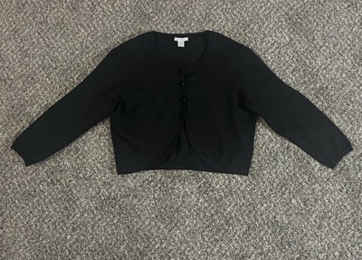 Max Mara wool Knit cropped cardigan black XL Woman s