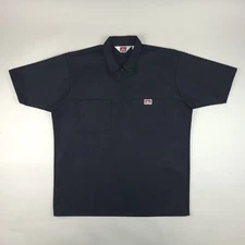 Ben Davis Half Zip Shirt Mens Large Black Made in USA Lowrider