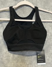NEW women  s size XS Nike UltraBreathe Swoosh Bra black medium support training