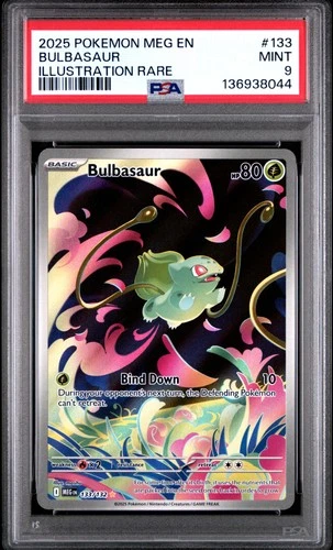 2025 POKEMON MEG EN-MEGA EVOLUTION ILLUSTRATION RARE #133 BULBASAUR PSA 9