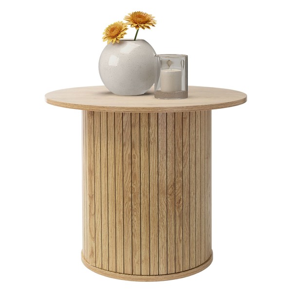 Runder Couchtisch Ø60 Cm Holz-Optik Wohnzimmertisch Beistelltisch Kaffeetisch-image