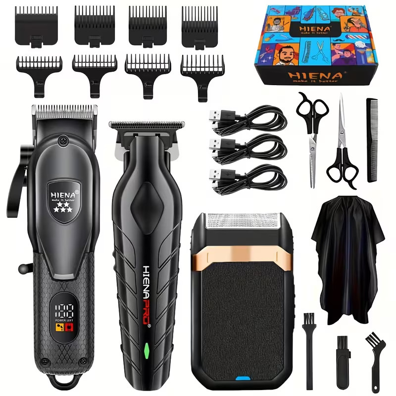 Cordless Professional Hair Clippers Trimmer Kit Men Cutting Machine Barber Salon