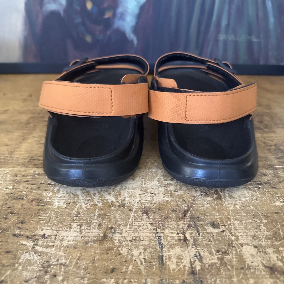 Birkenstock Mogami Terra Sandals Mens 43 US 10 Burnt Orange Slingback View 6