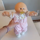 Vintage Cabbage Patch Kids Preemie Bald, Brown Eyes, Pacifier Orig. Clothes