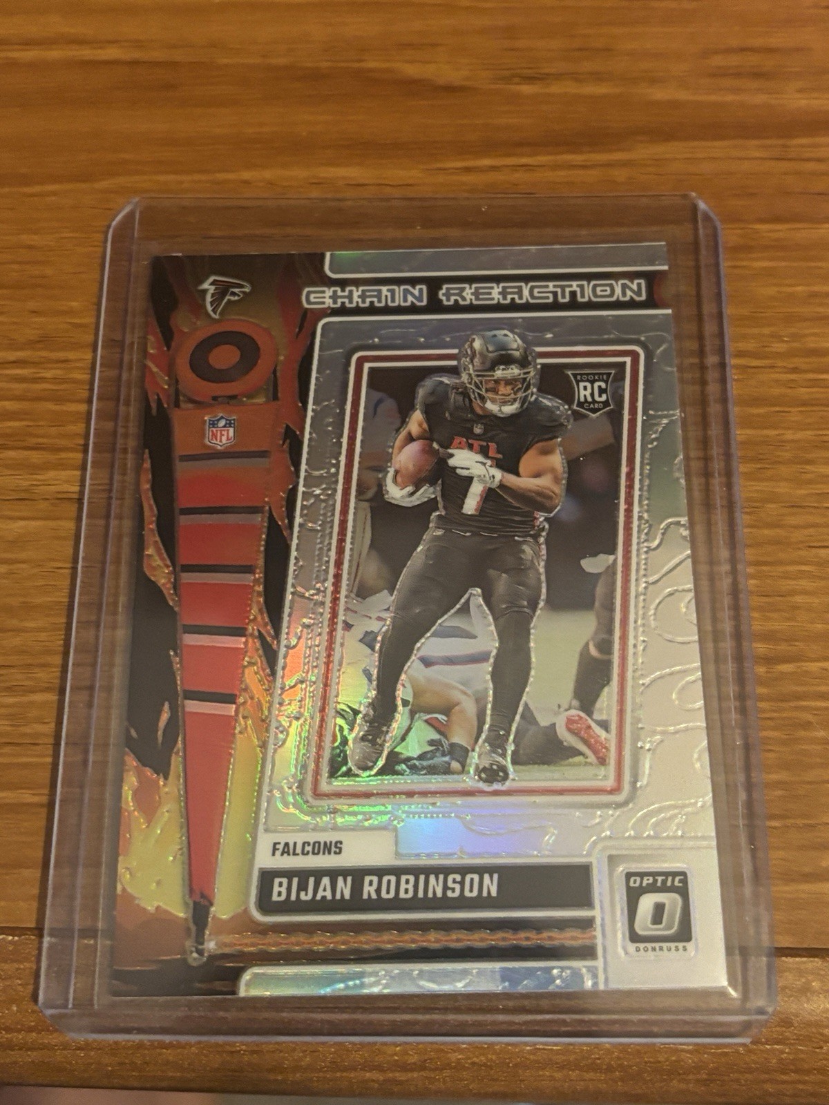 2023 Optic Bijan Robinson Chain Reaction Prizm Silver No. CR-BR Falcons