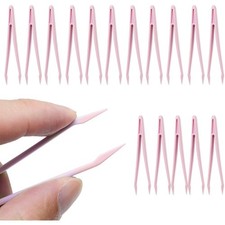 Plastic Tweezers for Crafting DIY Jewelry Making Decoration Tool Set of 12