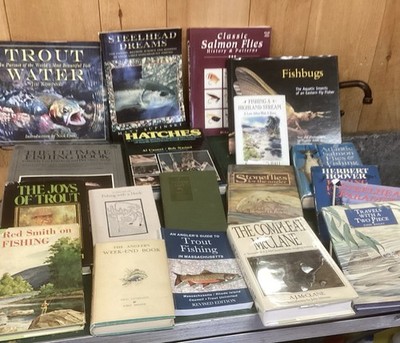Lot 20 Vintage Fly Fishing hardcover Books.  Free shipping continental US.