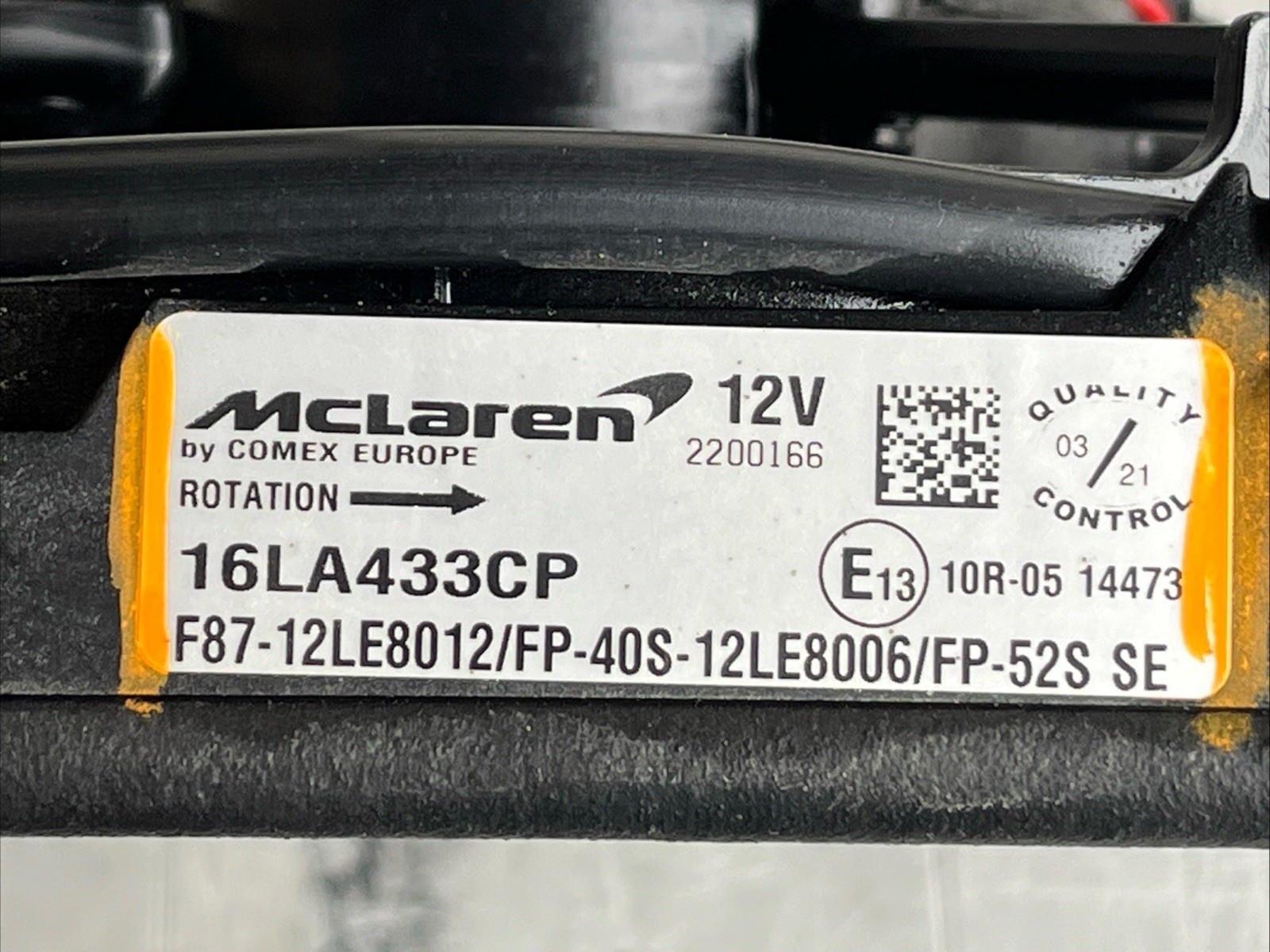 2023 2024 2025 McLaren Artura Radiator Cooling Fan Used Oem 16LA433CP