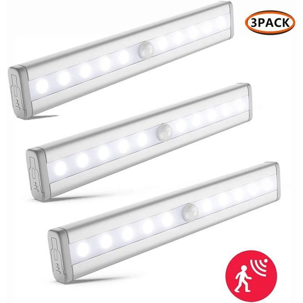 3 Ajuste de luz LED detector de movimiento iluminación seguridad armario Pilas