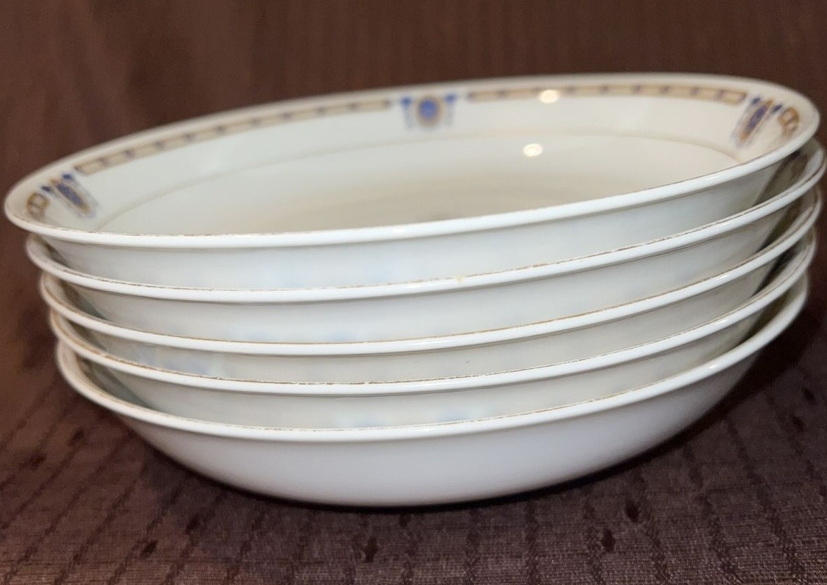 NORITAKE ANTIQUE NIPPON RARE 1912 BEVERLY COUP SOUP BOWLS 7.3”x1.5