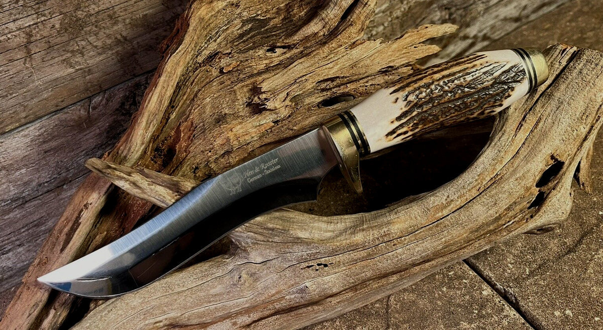 Hen & Rooster HR-4800 Red Stag 10 3/4in Knife w Sheath Spain | eBay