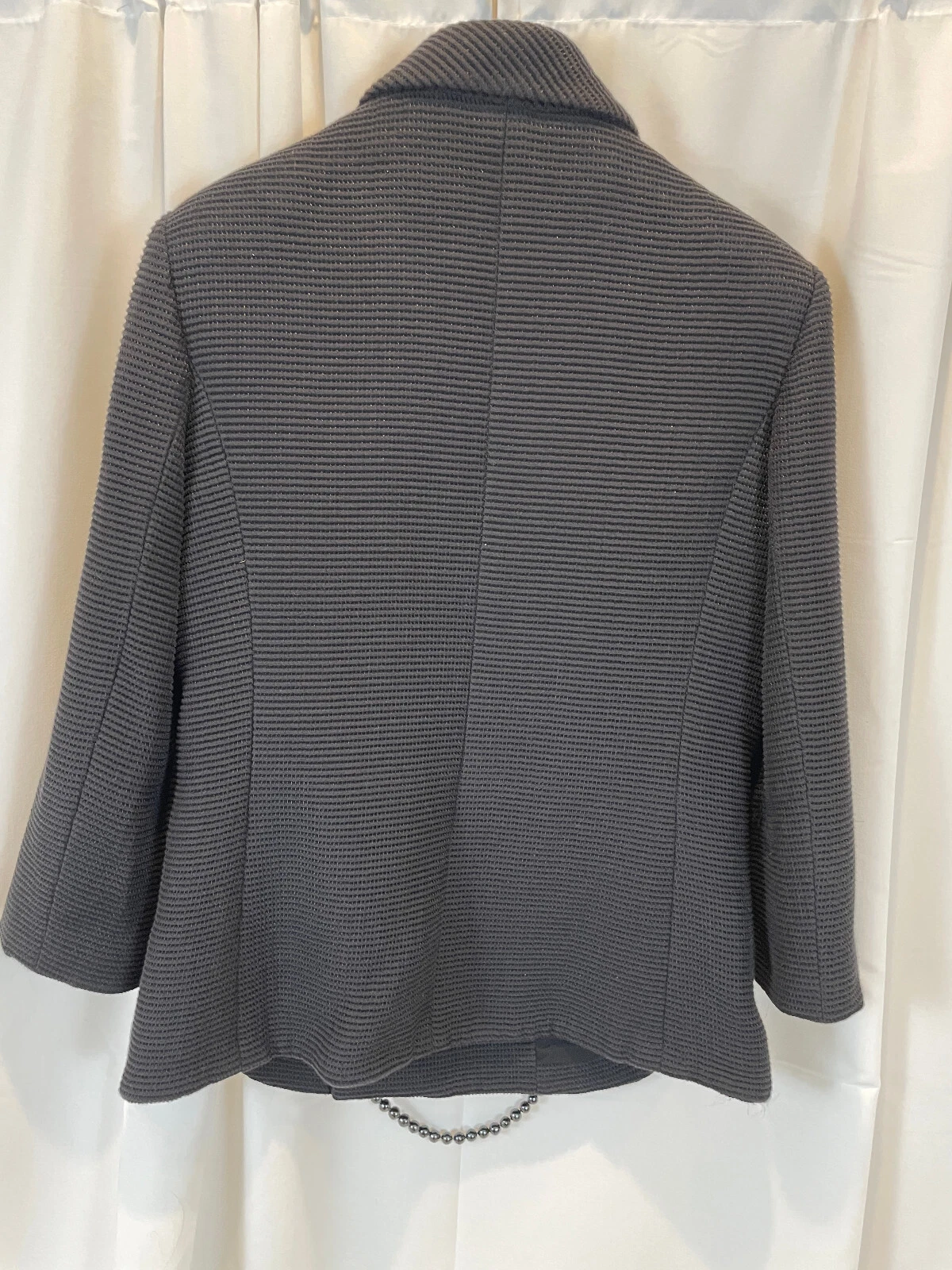 Blazer nero a righe CHANEL taglia 46 collezione Karl Lagerfeld 2012